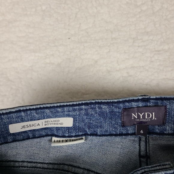 NYDJ Not Your Daughter Jeans Womens 4 Blue Jessica Relaxed Boyfriend Embroidered - Picture 8 of 13